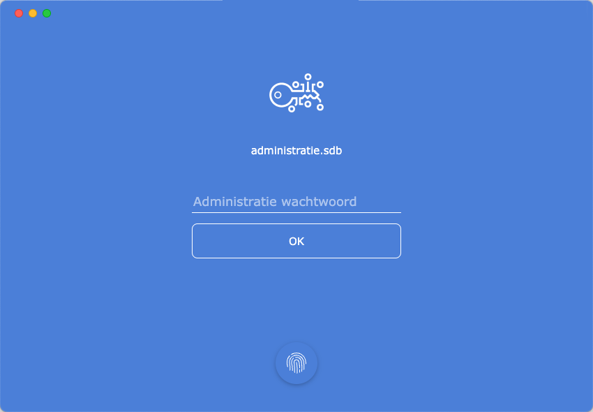 Versleutelde administratie met wachtwoordbeveiliging
